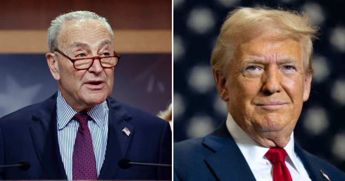 Senate Minority Leader Chuck Schumer mocked President Donald Trump’s exchange with CBS journalist Norah O’Donnell in a social media post on Monday, November 3 (Getty Images)