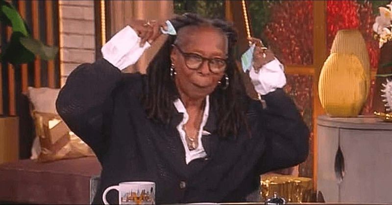 The View's Whoopi Goldberg rips up 'ridiculous' note on air after being asked to clarify Trump joke
