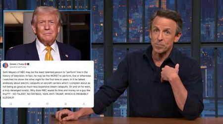 Seth Meyers claps back at Trump for calling him 'deranged lunatic' and his jokes 'illegal'