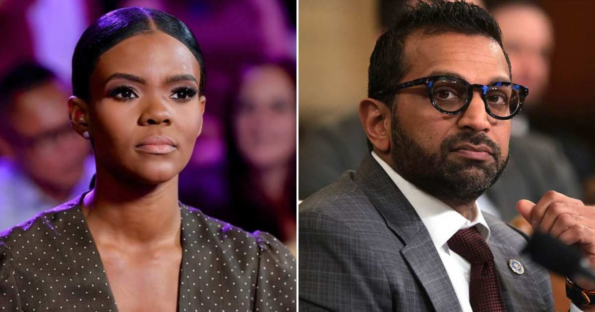 Kash Patel defended his girlfriend Alexis Wilkins, calling her 'a true patriot,' while Candace Owens criticized him for publicly defending 'a girlfriend, not a wife' (Getty Images)