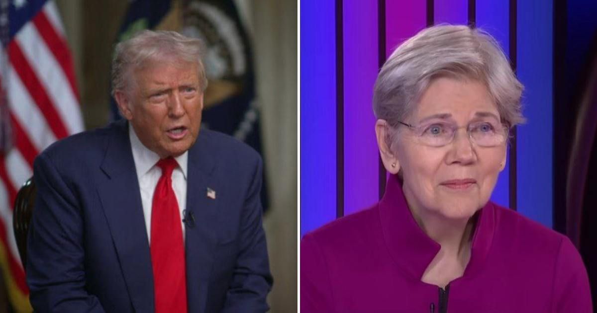 Elizabeth Warren blasts Donald Trump over asking GOP to toughen up in CBS interview (60 Minutes/YouTube, MSNBC/YouTube)