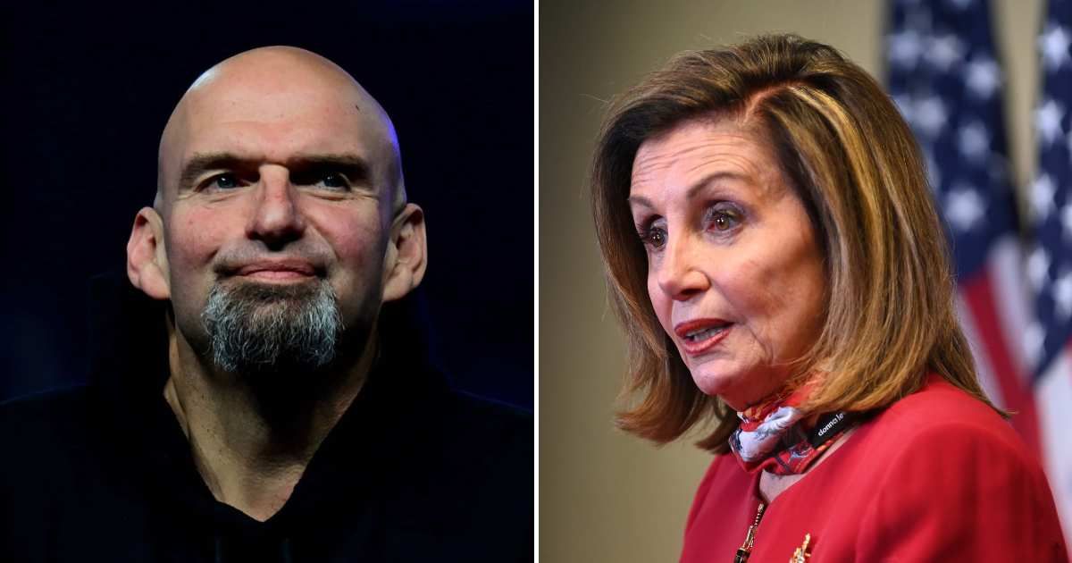 John Fetterman said he disagrees with President Donald Trump but called Nancy Pelosi’s remarks inappropriate, saying she represents a different kind of Democrat (Getty Images)