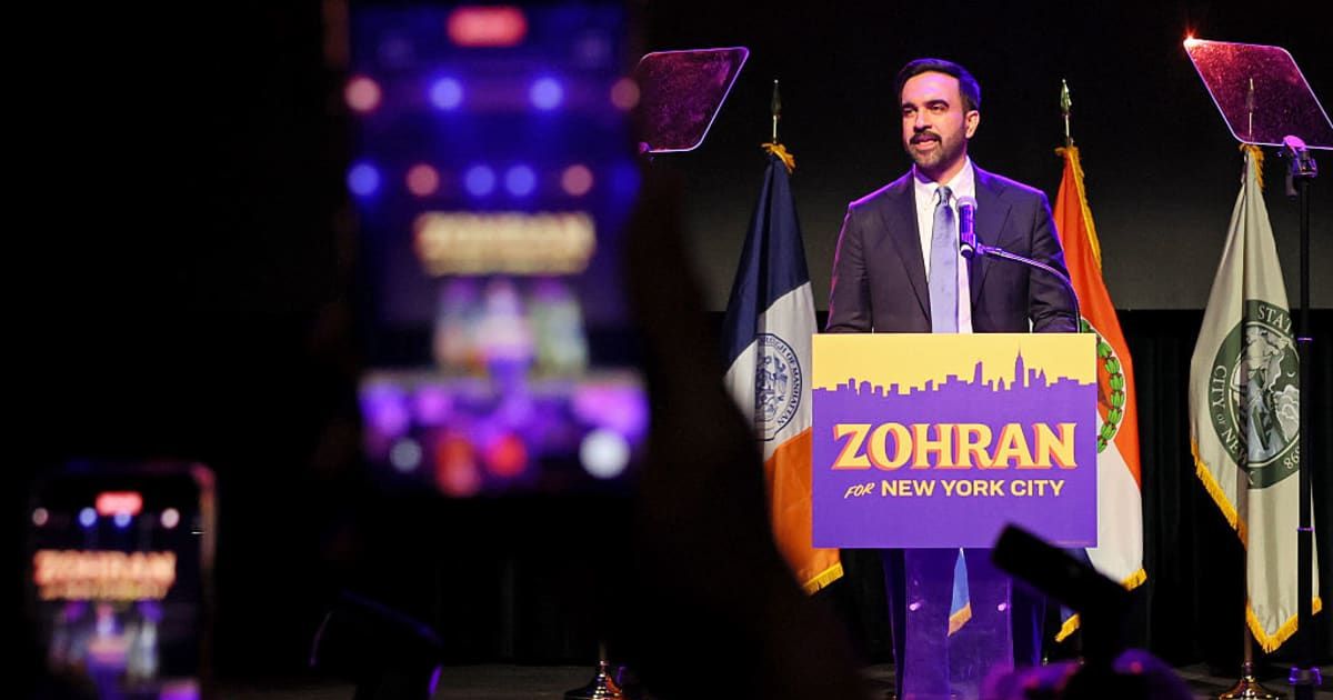 Reports claiming that Zohran Mamdani’s headquarters was hacked during his speech quickly went viral (Michael M Santiago/Getty Images)