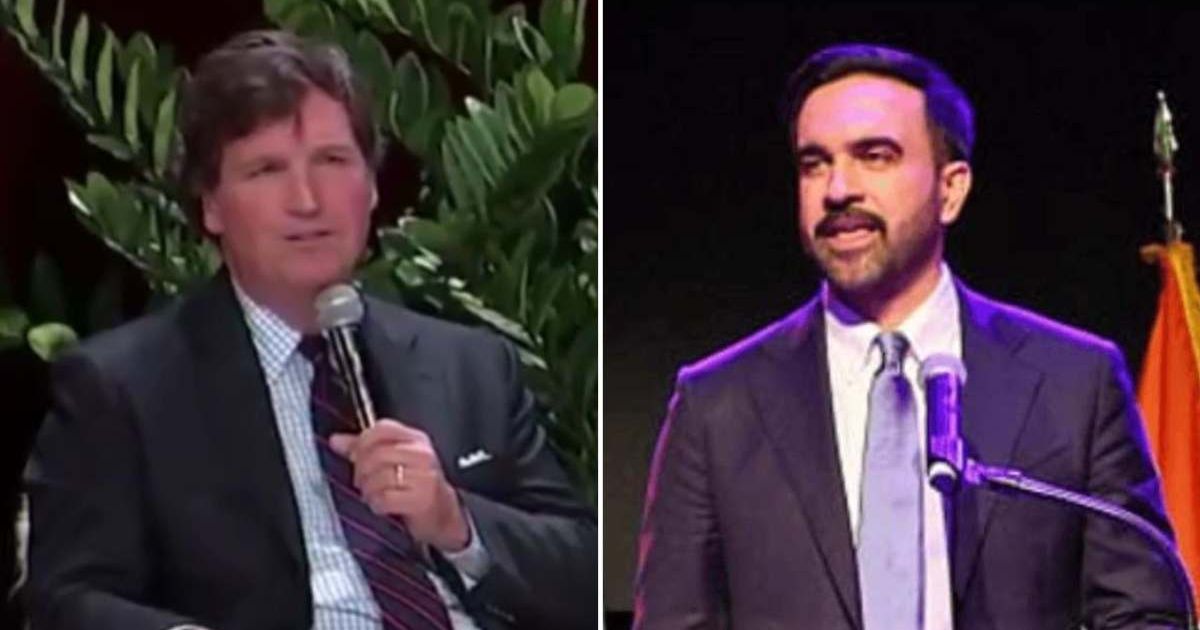 Tucker Carlson issues stark warning following Zohran Mamdani’s election as NYC mayor (@VigilantFox/X, Michael M Santiago/Getty Images)