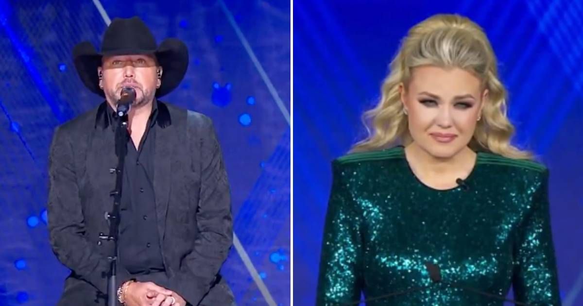 Jason Aldean performed at the 2025 Patriot Awards in New York after presenting the inaugural Charlie Kirk Legacy Award to Erika Kirk (@mymomcare/X, @RonFilipkowski/X)