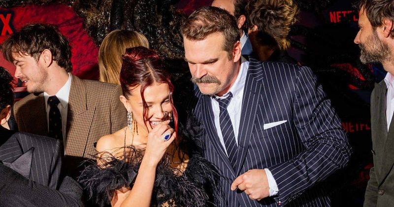Millie Bobby Brown, David Harbour end bullying rumors with warm hug at 'Stranger Things 5' premiere