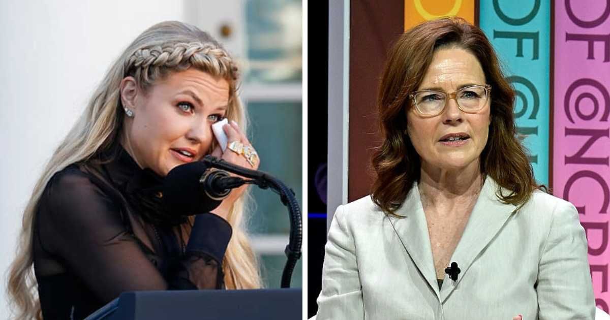 Amy Coney Barrett praised Erika Kirk for her resilience and composure during the memorial dinner (Getty Images)