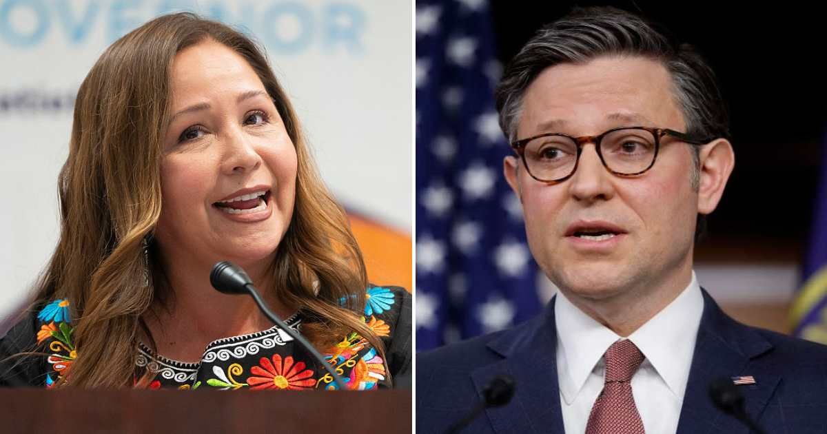 Viral posts claim a federal judge has ordered Mike Johnson to swear in Adelita Grijalva without further delay (Getty Images)