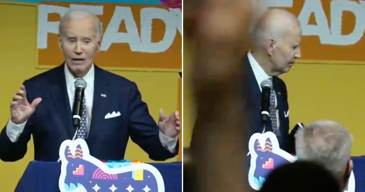 Joe Biden's handler was caught on a hot mic instructing him to stay on stage after his speech to Nebraska Democrats on Friday, November 7 (Chris D Jackson/X)