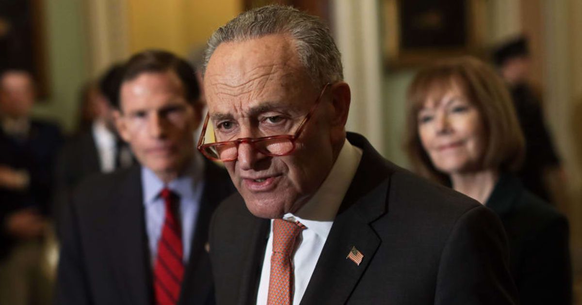 Bernie Moreno said Chuck Schumer admitted Democrats had no written proposal and that his plan would still allow millionaires to qualify (Getty Images)