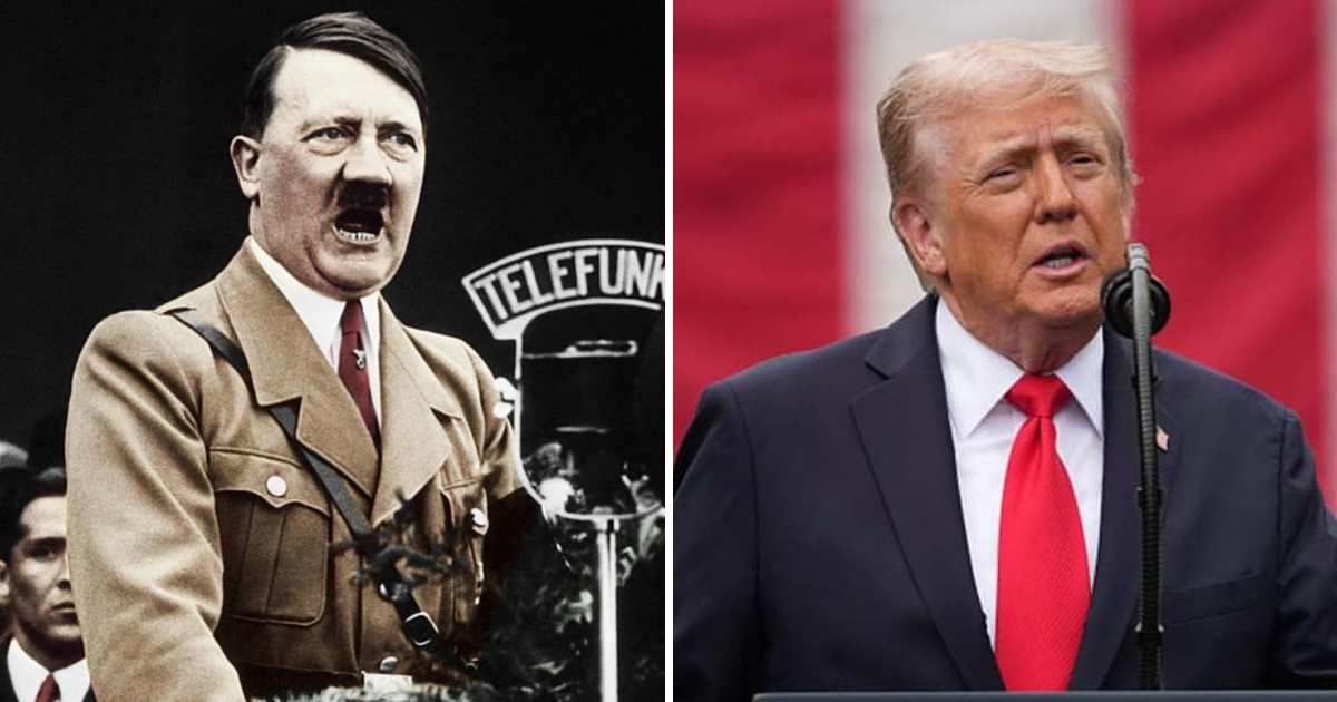 As per a viral claim, Donald Trump's ballroom plan mirrors that of Adolf Hitler's (Getty Images)