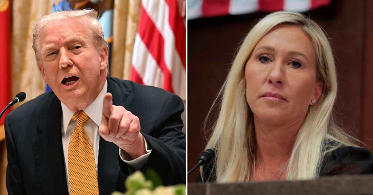Donald Trump took aim at Marjorie Taylor Greene, accusing her of acting for attention after her recent criticism of him (Getty Images)