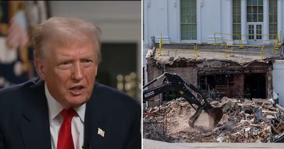Trump justified the decision to demolish the East Wing (Fox News/YouTube, Getty Images)