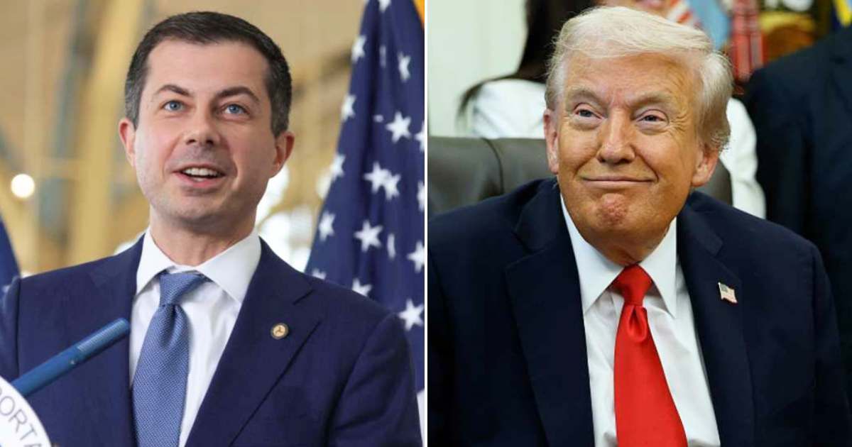 Pete Buttigieg said President Donald Trump was deflecting from his own failures, calling Trump’s comments wrong and defending his work on fixing the air traffic system (Getty Images)