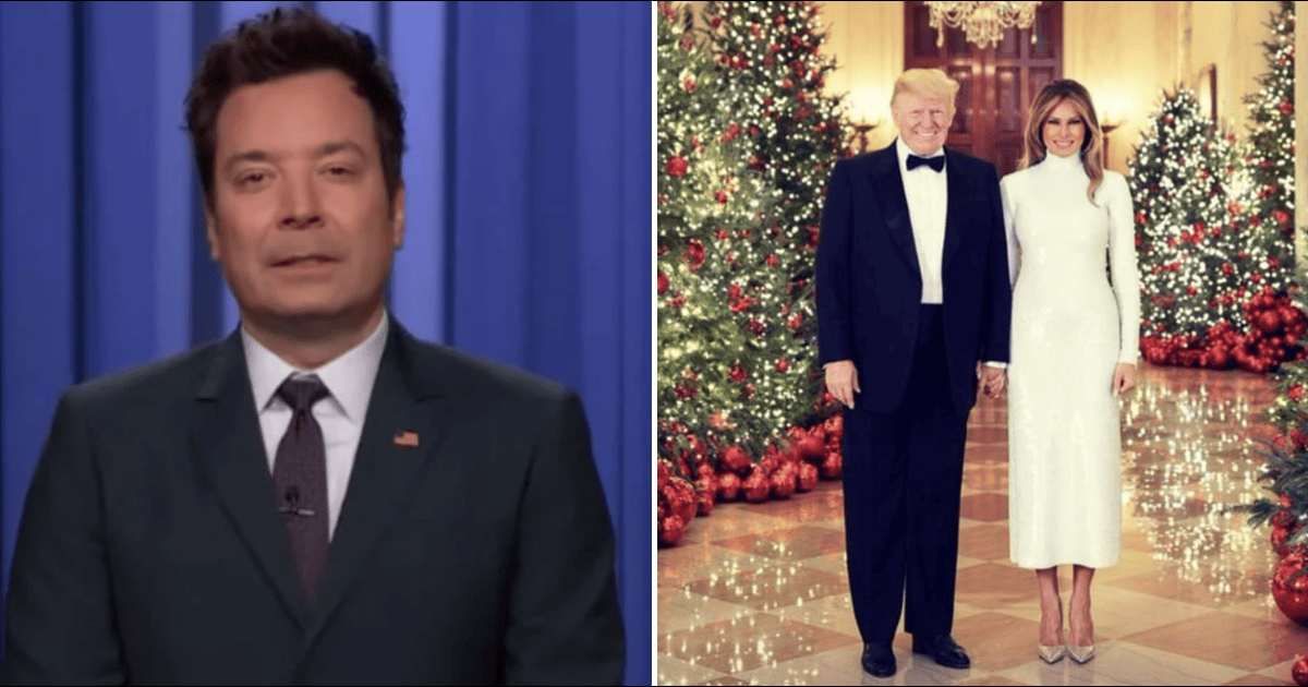 Melania Trump came under Jimmy Fallon’s spotlight as he mocked Donald Trump’s defense of tearing down the historic wing (@thetonightshow/youtube, @flotus45/x)