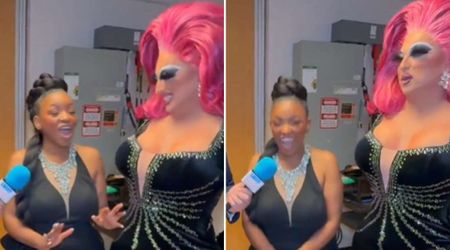 Jasmine Crockett mocks MAGA women’s looks as she stands beside tall man in a dress