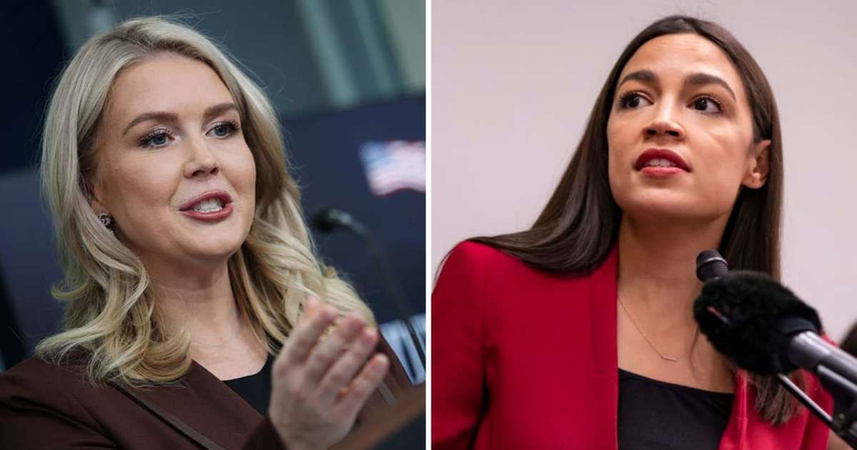 White House Press Secretary Karoline Leavitt pushed back against Rep Alexandria Ocasio-Cortez’s claim that Trump voters were approaching her to express support for 'Democratic socialism' (Getty Images)