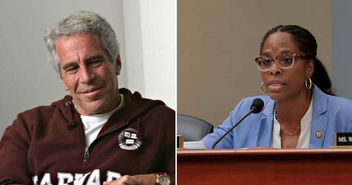 By comparing the time stamps on the texts with video from the hearing, reporters believe the person Jeffrey Epstein was messaging was Stacey Plaskett (Getty Images)