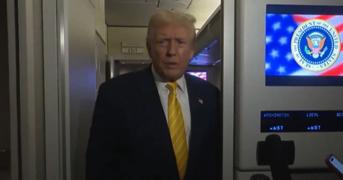 Donald Trump shut down a reporter who asked about Epstein files and alleged knowledge of ‘girls’ (@Huberton/X)