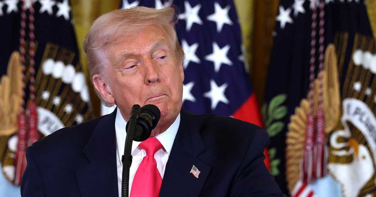 Donald Trump claimed that presidents are 'allowed' to order direct investigations while speaking to reporters  on Friday, November 14 (Anna Moneymaker/Getty Images)