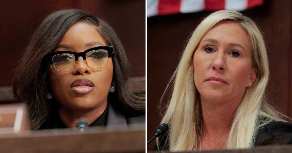 Rep Jasmine Crockett publicly supported Marjorie Taylor Greene after President Donald Trump announced that he was withdrawing his endorsement of the Georgia congresswoman (Getty Images)