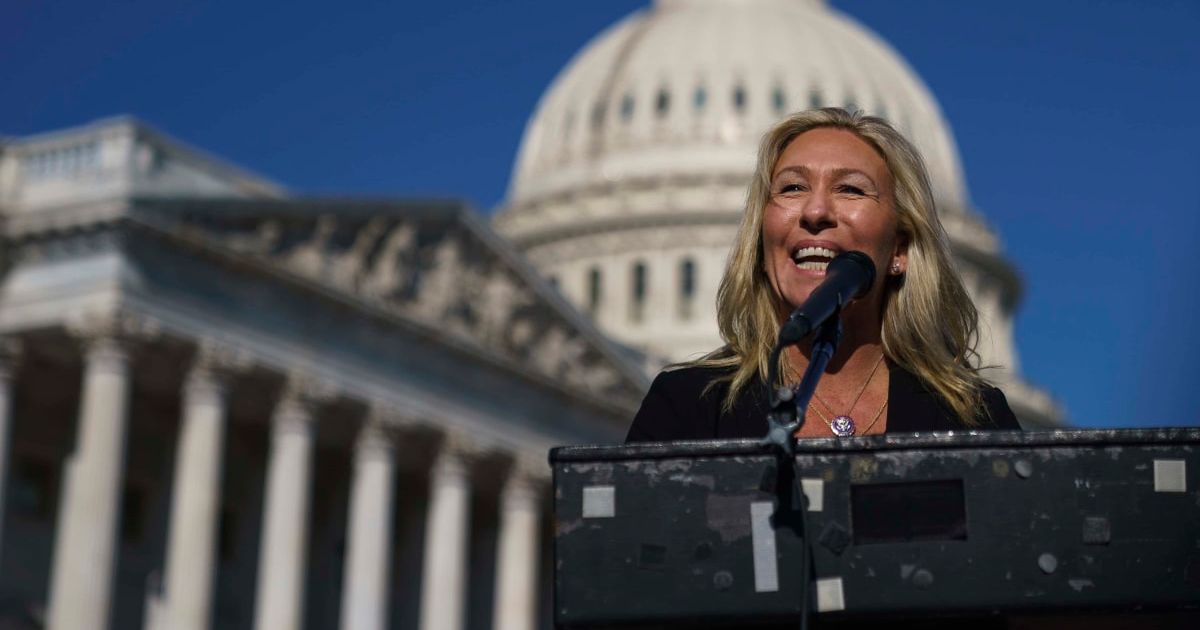 Jeffrey Epstein survivors reportedly sent a letter to Marjorie Taylor Greene who has been speaking out against President Donald Trump (Drew Angerer/Getty Images)