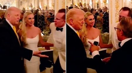 Trump crashes Mar-a-Lago wedding, jokes groom's friend Eric Metaxas will ‘get me to heaven’