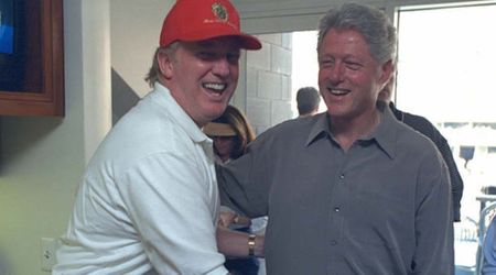 Fact Check: Is viral video showing Trump making a rude gesture at Bill Clinton real?