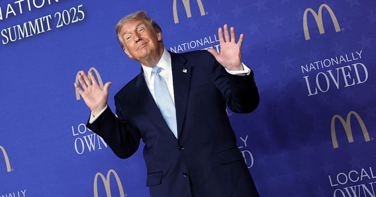 President Donald Trump vowed that prices would come down in a speech to owners, operators and suppliers of McDonald’s (Getty Images)