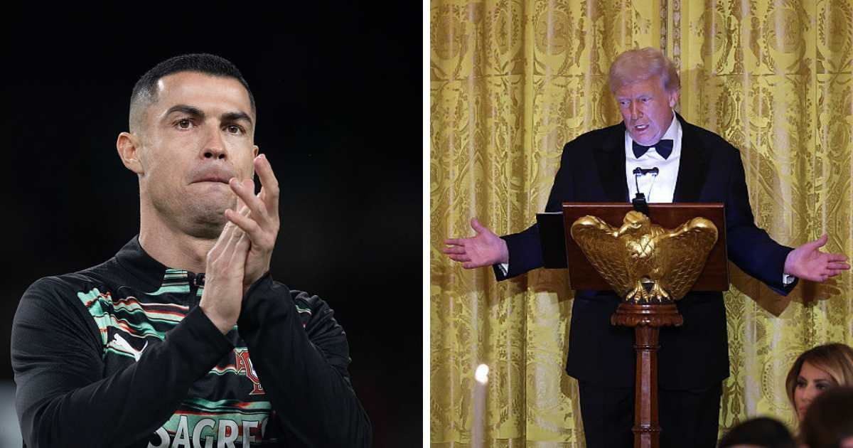 President Trump jokes about Barron’s fandom while honoring soccer legend Cristiano Ronaldo at a high-profile White House dinner (Getty Images)