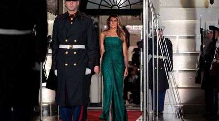 Melania looks ravishing in jewel-green strapless gown at White House dinner for Saudi Crown Prince