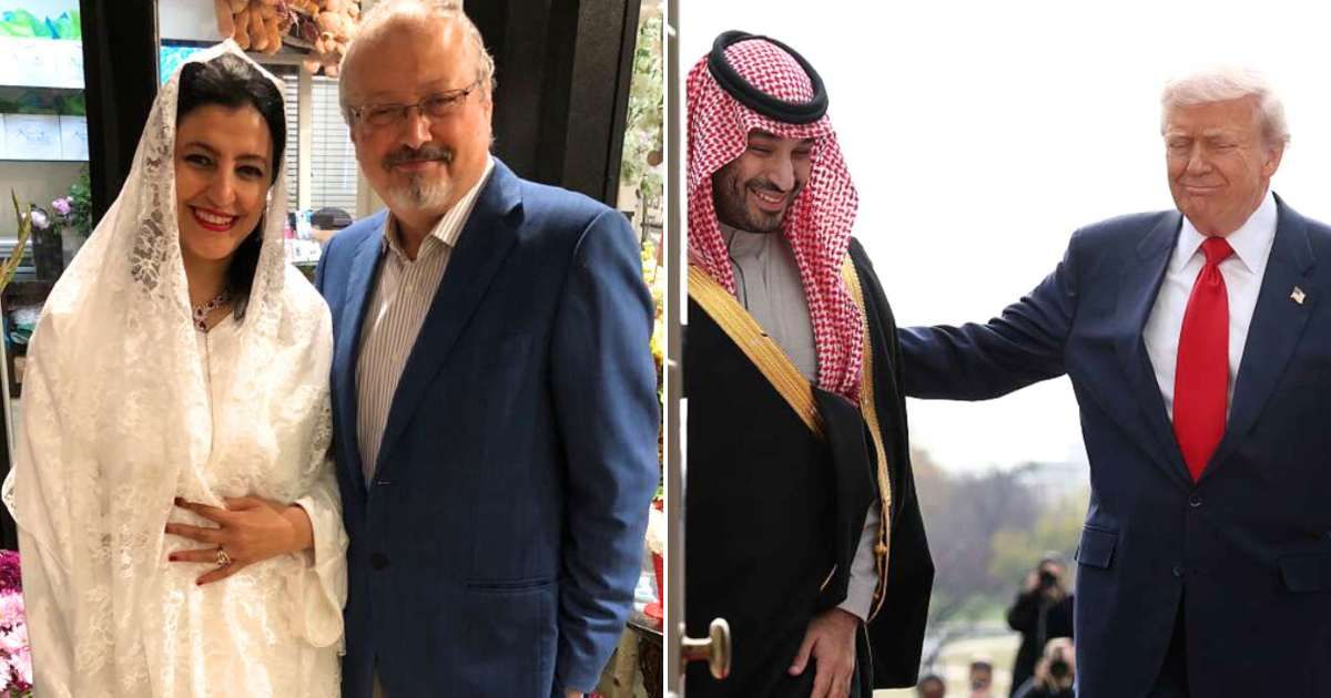 Hanan Elatr Khashoggi, widow of slain journalist Jamal Khashoggi, said that Crown Prince Mohammed bin Salman's visit to Washington had been 'very painful' (Getty Images, X@hananelatr)