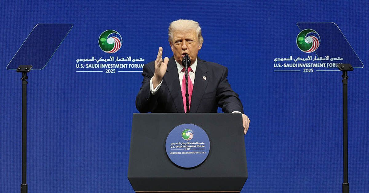 Donald Trump criticized transgender issues in US sports, telling Saudis they don’t 'do a lot of transitioning,' while calling supporters of the issue 'crazy' (Win McNamee/Getty Images)