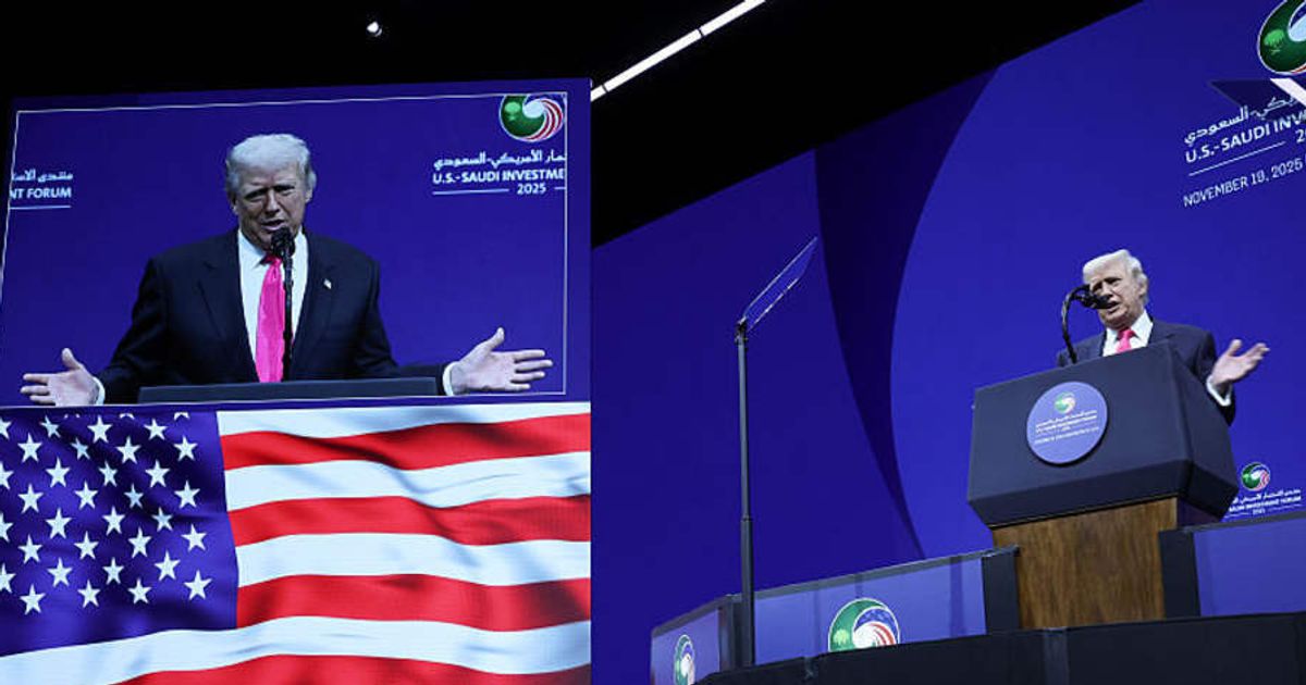 Donald Trump spoke at the US-Saudi Investment Forum at the Kennedy Center on November 19, 2025 in Washington (Win McNamee/Getty Images)