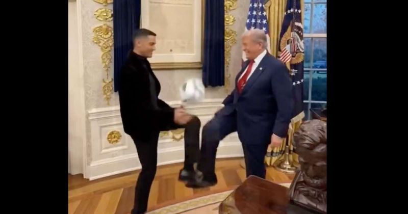 Fact Check: Did Trump and Cristiano Ronaldo play football in the Oval Office?
