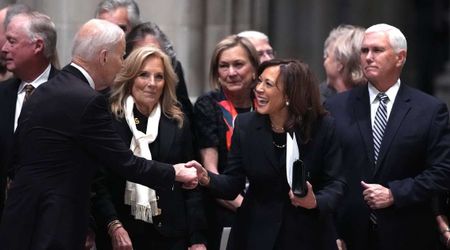 Biden and Kamala Harris reunite at Dick Cheney’s funeral service following tense memoir release