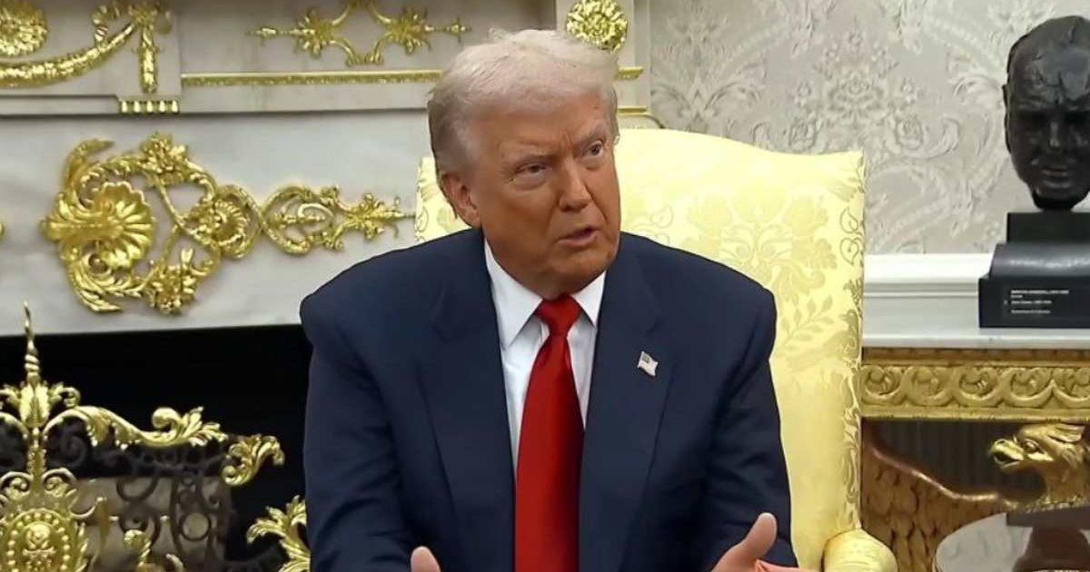 Donald Trump clashed with ABC News’ Mary Bruce over the Jeffrey Epstein files during a White House event (PBS NewsHour/YouTube)