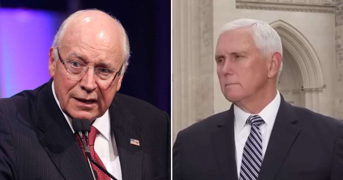 Mike Pence called Dick Cheney a 'man of principle' and said the nation would remember him as an extraordinary public servant devoted to conservative values (@msnow, YouTube/Getty Images)