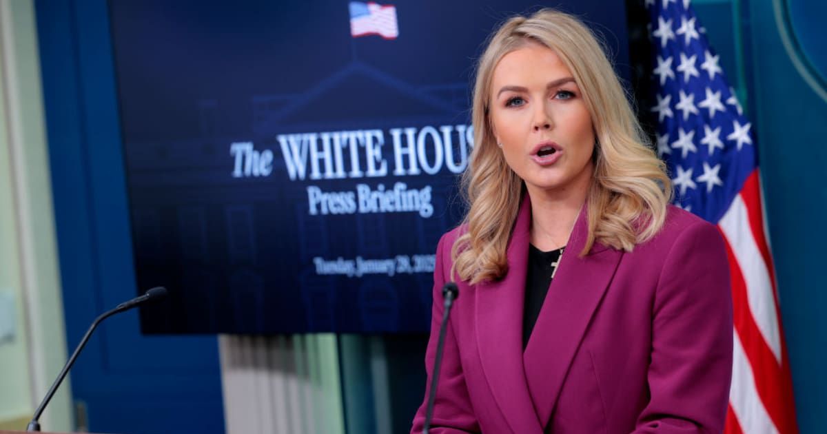 Karoline Leavitt criticized CNN over reports of a potential Trump Cabinet shake-up (Chip Somodevilla/Getty Images)