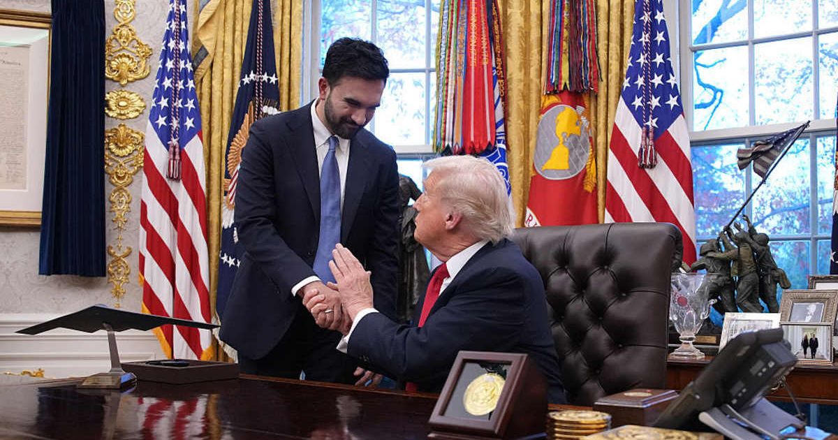 President Donald Trump meets with New York City Mayor-elect Zohran Mamdani in the Oval Office of the White House on November 21, 2025, in Washington, DC (Getty Images)