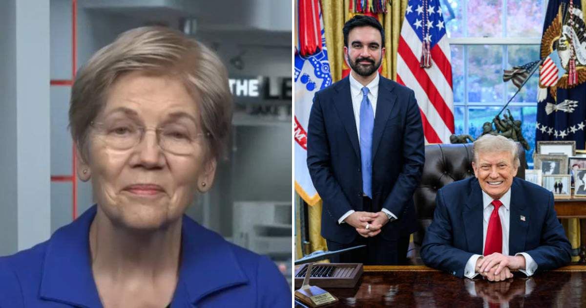 Elizabeth Warren suggested Trump tried to use Zohran Mamdani’s popularity for himself (@SenatorElizabethWarren/YouTube, Getty Images)