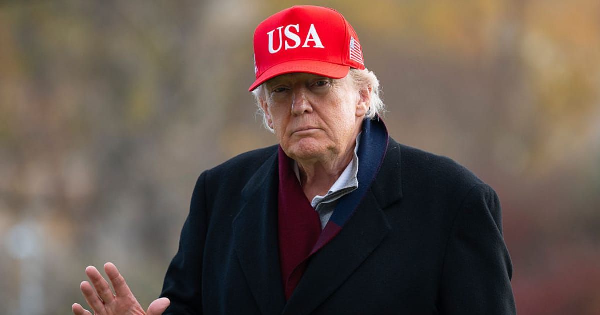Donald Trump arrives on the South Lawn of the White House on November 22, 2025 in Washington, DC (John McDonnell/Getty Images)