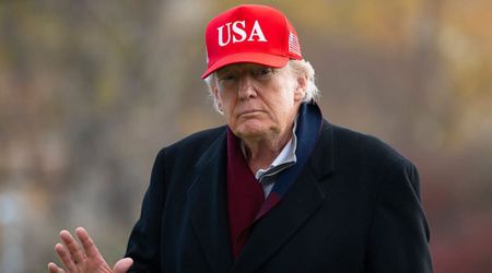 Trump praised as he adds pop of color to fall attire with burgundy scarf