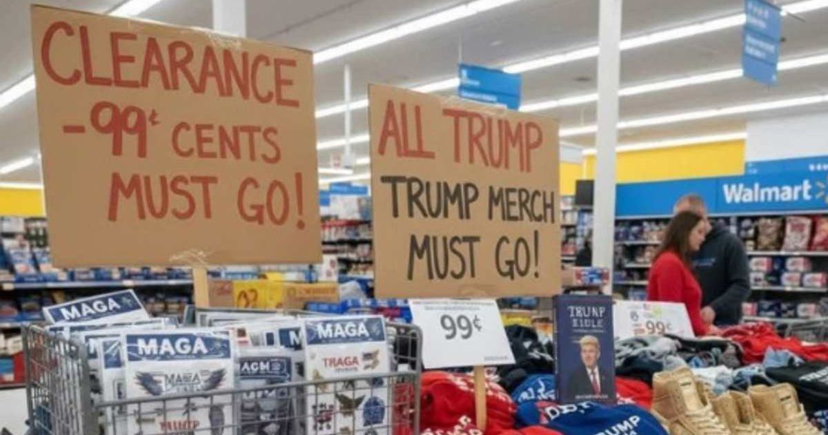 Online photograph showed Walmart store selling all Donald Trump merchandise for 99 cents (X) 