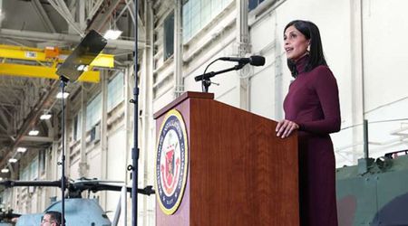 Usha Vance reacts after being seen without wedding ring at Camp Lejeune