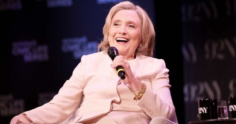 Hillary Clinton imagines national sound system announcing Trump’s exit with a ‘he is gone’ message