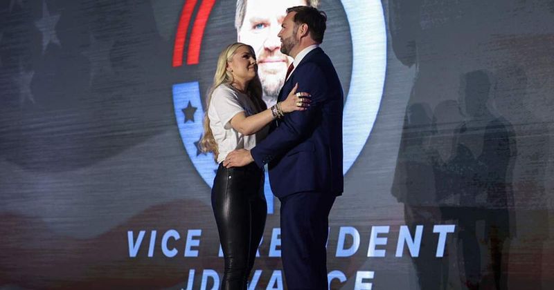 Erika Kirk defends her viral JD Vance hug with self-aware  joke amid fierce backlash