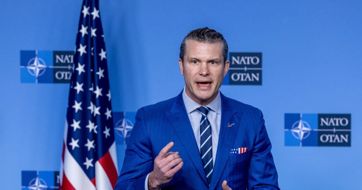 A claim online said Pete Hegseth was rushed to Walter Reed after a mascara accident, and Karoline Leavitt said he was recovering and working from his hospital bed (Getty Images)