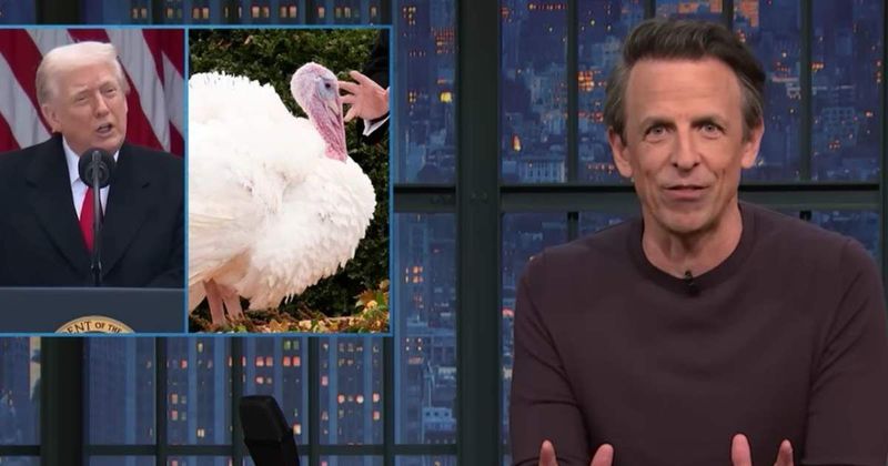 Seth Meyers pokes fun at Trump’s turkey pardon speech: ‘He can always make it weirder’