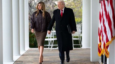 Melania Trump turns heads in stylish bomber jacket at White House turkey pardoning ceremony